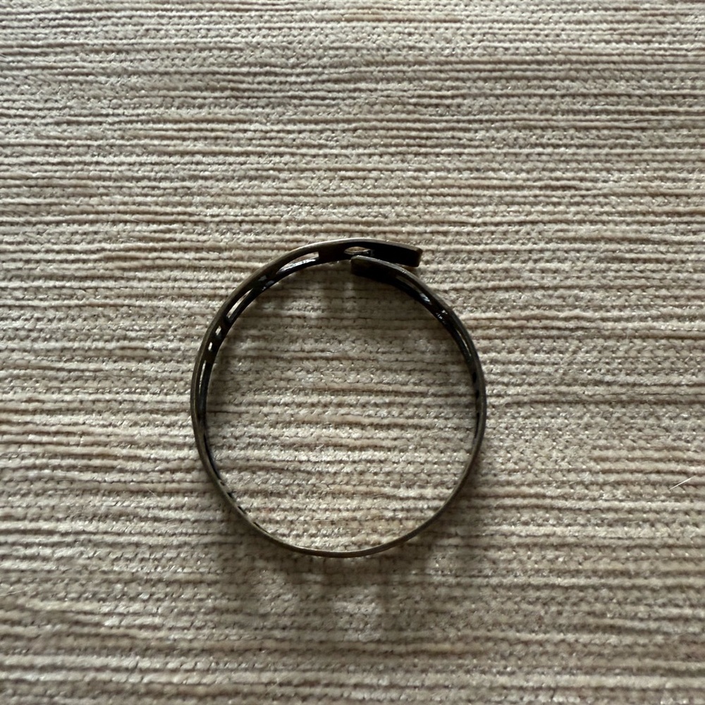 Dark Gold Geometric Cuff Bracelet - Picture 2 of 6